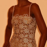 ARCINA ORI (gold) Kendra gold lace midi