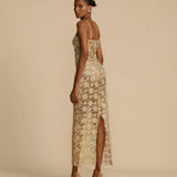 ARCINA ORI (gold) Kendra gold lace midi