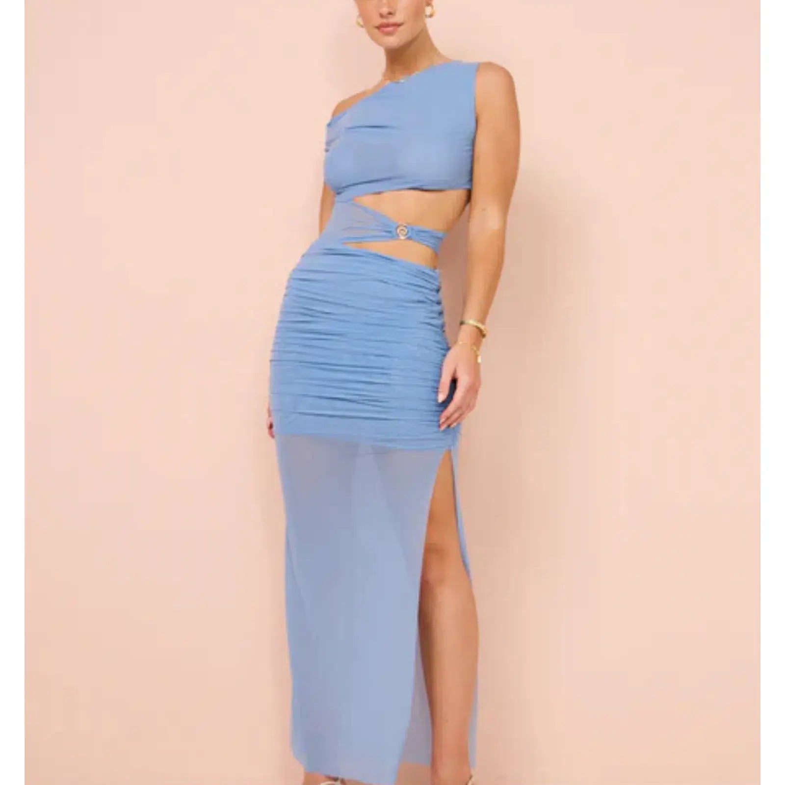 BEC AND BRIDGE (blue) Whorl Asym MESH midi