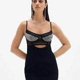 RACHEL GILBERT (black) Hartley diamonte gown