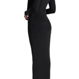 HOUSE OF CB (black) Saskia long sleeve plunge neck