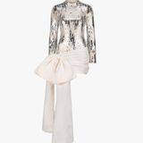ATOIR (white/silver) Ophelia long sleeve mini dress with bow