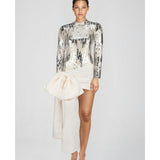 ATOIR (white/silver) Ophelia long sleeve mini dress with bow