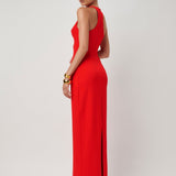 EFFIE KATS (red) Eiza gown v neck racer back