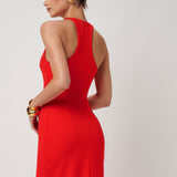EFFIE KATS (red) Eiza gown v neck racer back