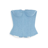 FANCI CLUB (blue/denim) corset skirt set