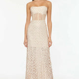 MANNING CARTELL (beige/white) Supreme Extreme feather gown