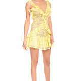 FOR LOVE AND LEMONS (yellow) Tati lace ruffle mini