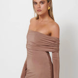 EFFIE KATS (beige/brown/coffee) Gwen long sleeve gown