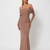 EFFIE KATS (beige/brown/coffee) Gwen long sleeve gown