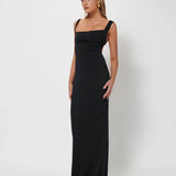 EFFIE KATS (black) Helena string back backless gown