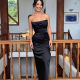 HOUSE OF CB (black) Adrienne strapless corset gown