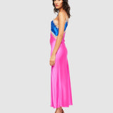 GINIA (blue/pink) Sadie lace silk midi