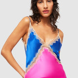 GINIA (blue/pink) Sadie lace silk midi
