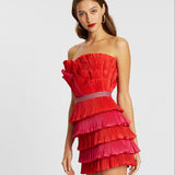 ELIYA THE LABEL (red) Maryanne frill mini