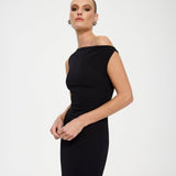 EFFIE KATS (black) Inaya slanted shoulder maxi