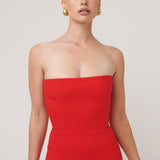 EFFIE KATS (red) Jackie O Strapless Train Gown