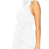 TALULAH (white) Jodi high neck pleated midi