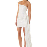 ELIYA THE LABEL (white) Kamilla sequin strapless mini with tail