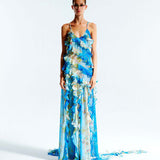 SIEDRES (blue/butterfly) Mari Blufly ruffles maxi