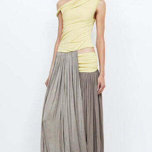 BEC AND BRIDGE (citrus yellow/grey) Serene Boatneck mesh maxi
