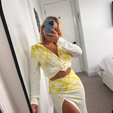 DION LEE (yellow tie dye) skirt and shirt set