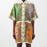 ALEMAIS (multicolor) Trippy Troppo pattern short sleeve mini