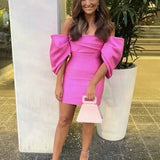SOLACE LONDON (pink) Elina off the shoulder mini