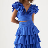 AJE (blue) Rhythmic frilly skirt top set