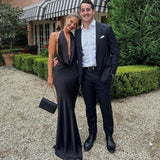 RAT AND BOA (black) Donyale halter backless gown