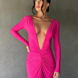 MELANI THE LABEL (hot pink) Yvonne long sleeve v neck reversable