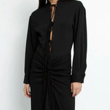 CHRISTOPHER ESBER Ruched Shirt Dress Closed Tummy (Black)