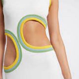 CHRISTOPHER ESBER Asymmetric Cut Out Maxi (White / Green)