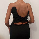 CHRISTOPHER ESBER Frill Asymmetric Midi (Black)