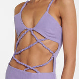 CHRISTOPHER ESBER Rope Linen Open Tummy Midi (Purple)