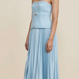 ACLER (baby blue) Avonlea pleated maxi