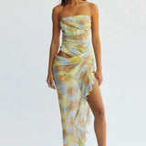 BEC AND BRIDGE (blue floral) Zephy Asym midi