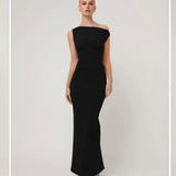 EFFIE KATS (black) Inaya slanted shoulder maxi