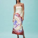 ALEMAIS (cream/purple) Luca Corset strapless midi