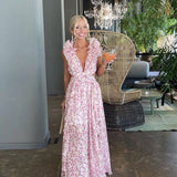 ANNE LOUISE BOUTIQUE (floral/pink) Cassini backless maxi