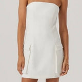MISHA (White) Valencia Strapless Pocket Mini