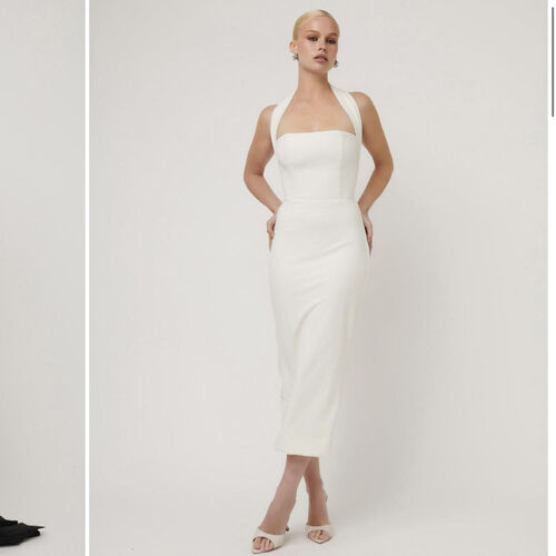 EFFIE KATS (white/ivory) halter meline midi