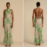 ARCINA ORI (green/baby pink) Josefine halter gown