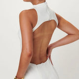EFFIE KATS Ambre High Neck Backless Gown (White)