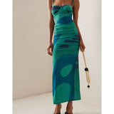 SIR THE LABEL (green) Fankie ruched balconette midi
