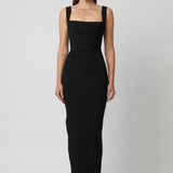 EFFIE KATS (black) Marbella square neck gown
