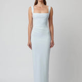 EFFIE KATS (baby blue) Marbella square neck gown
