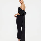 EFFIE KATS (black) Marilyn bow arm off shoulder midi