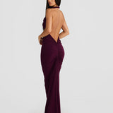 MELANI THE LABEL (burgundy/purple) Maia rope off shoulder gown