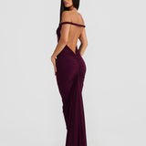 MELANI THE LABEL (burgundy/purple) Maia rope off shoulder gown